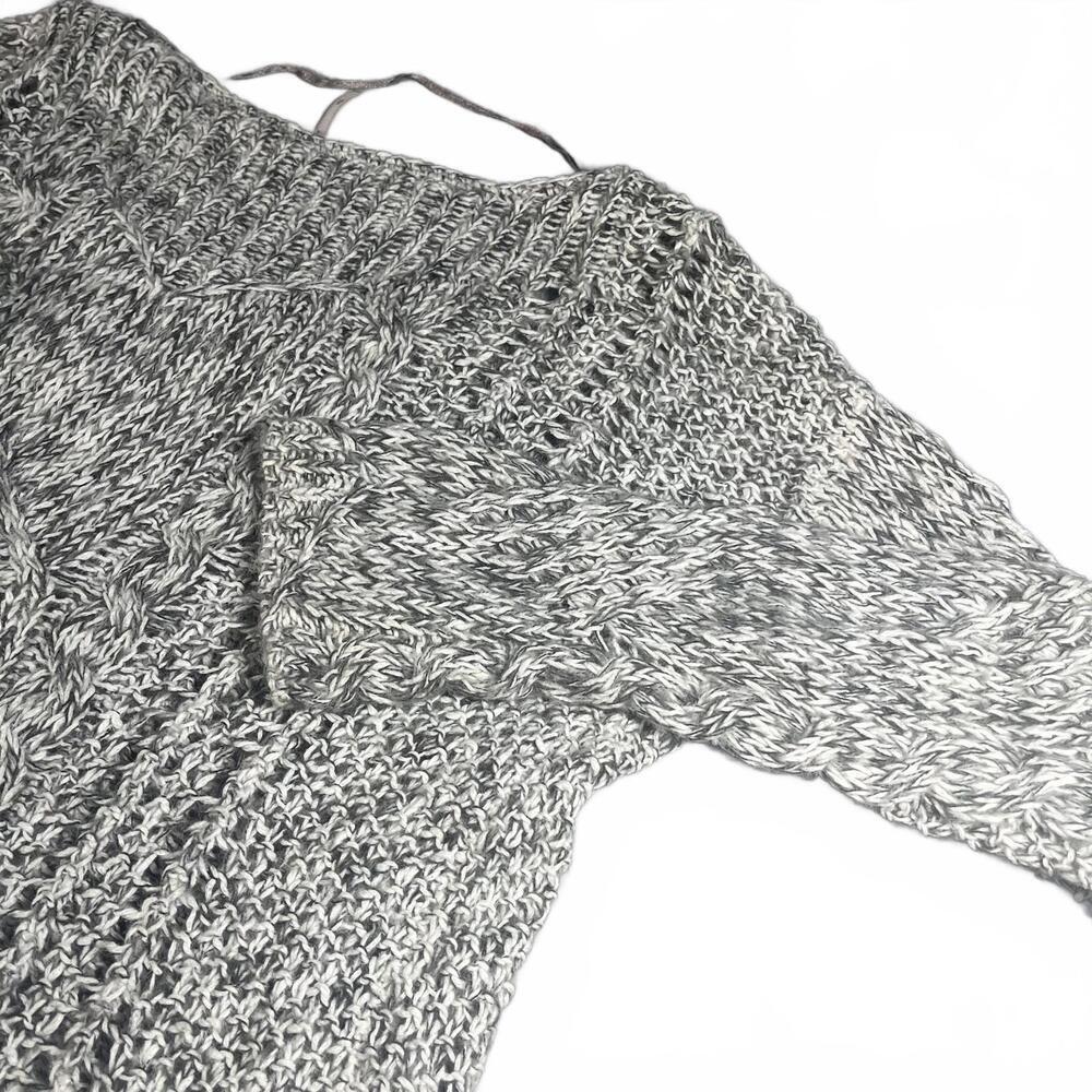 Free People Womans Small $95 Cable Knit Sweater Gray pegasus west end Pullover - Picture 6 of 9